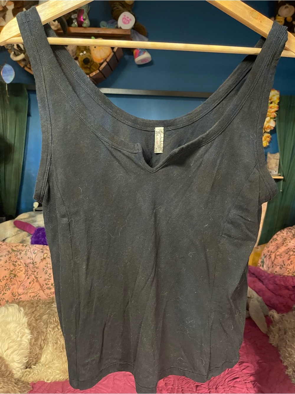 Free People Black Scoop Neck Tank Top